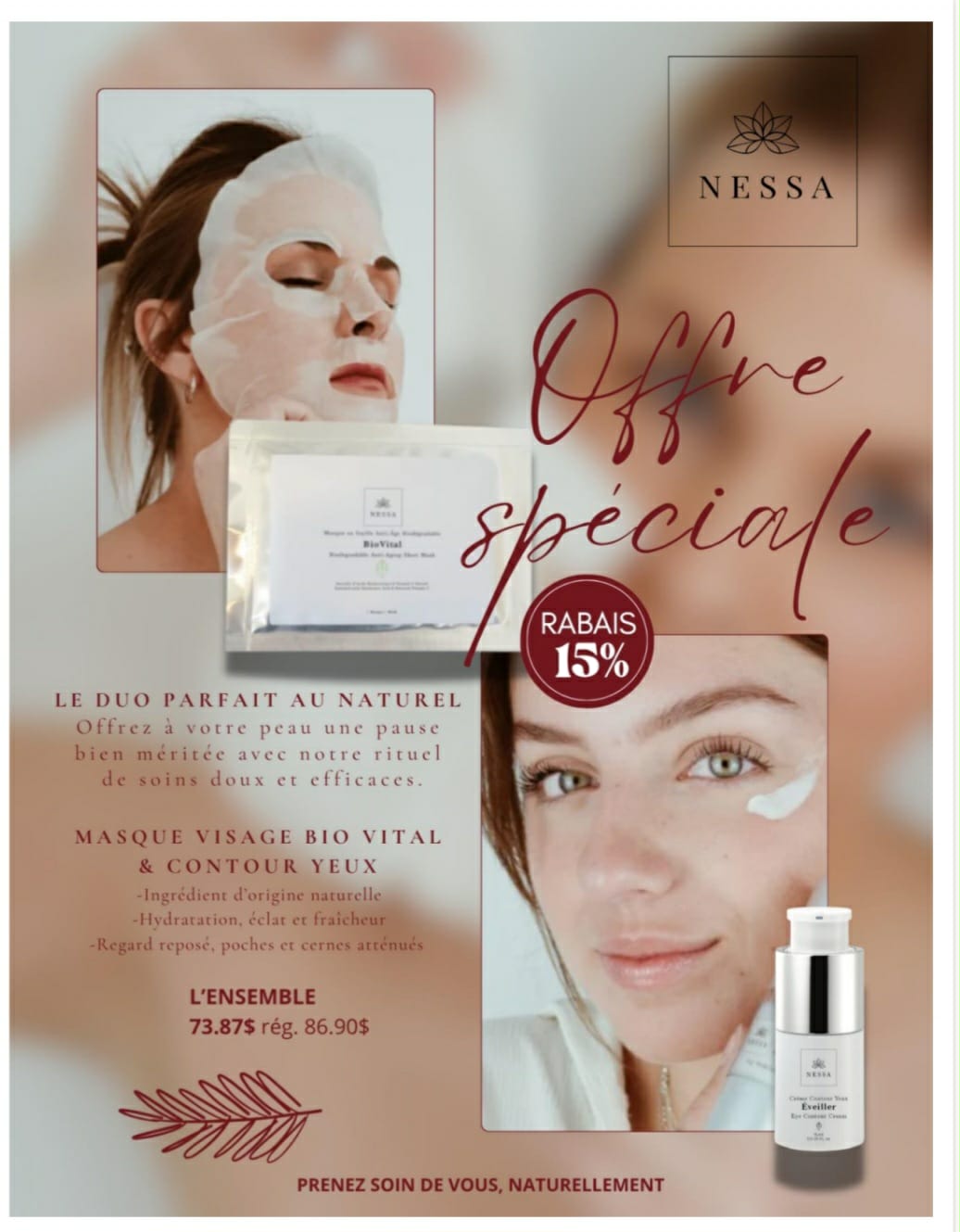 Le Duo Parfait Au Naturel    Masque Visage Bio Vital & Contour Yeux